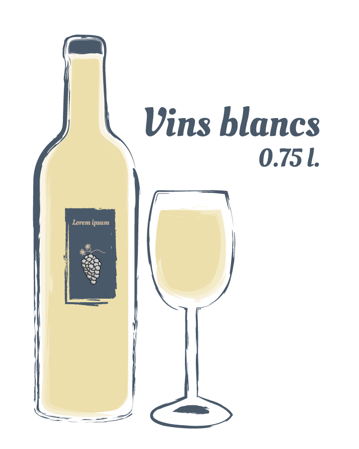 Vins blancs 0.75l