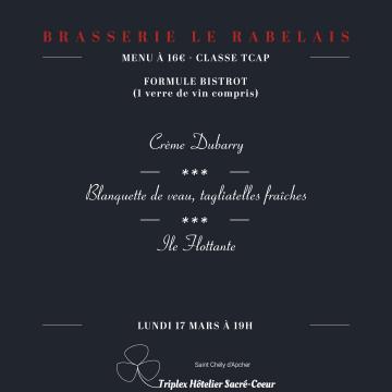 Lundi 17 mars 2025 (soir) brasserie le rabelais