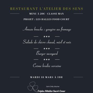 Mardi 18 mars 2025 (soir) restaurant atelier des sens