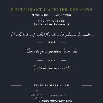 Jeudi 20 mars 2025 (soir) restaurant atelier des sens