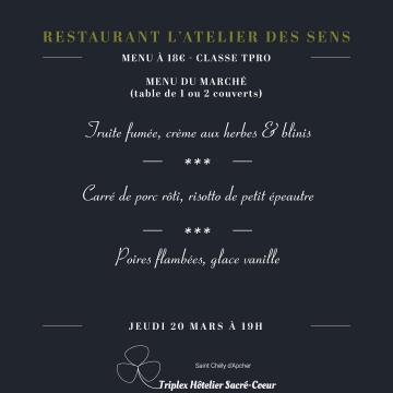 Jeudi 20 mars 2025 (soir) restaurant atelier des sens