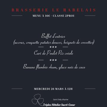Mercredi 26 mars 2025 (midi) brasserie le rabelais