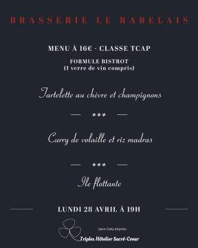 Lundi 28 avril 2025 (soir) brasserie le rabelais