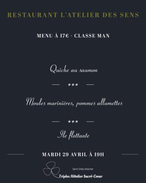 Mardi 29 avril 2025 (soir) restaurant atelier des sens