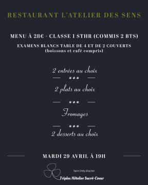 Lundi 5 mai 2025 (soir) restaurant atelier des sens